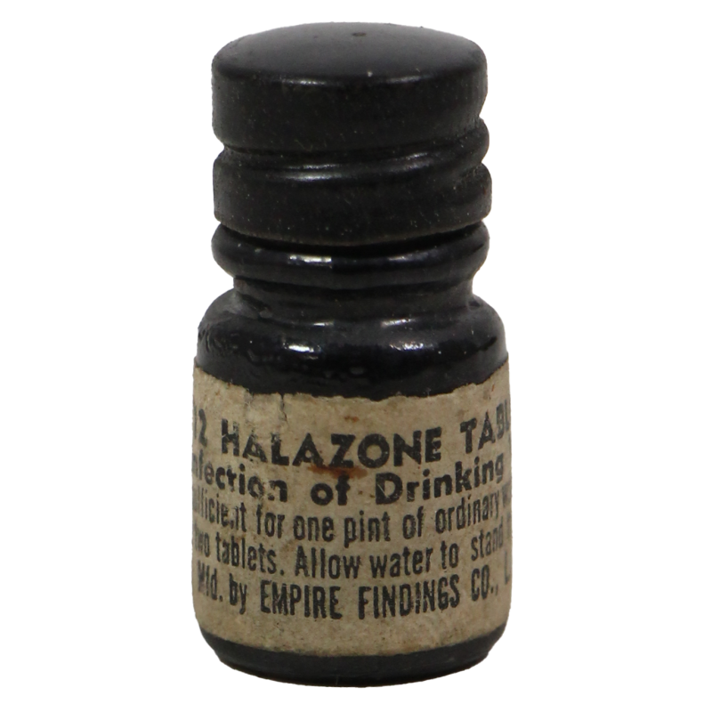 Bottle, Tablets, Halazone, EMPIRE FINDINGS CO.