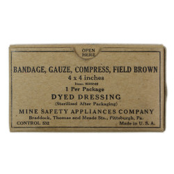 Compress, Bandage, MSA Co., 4 IN. x 4 IN., Item No. 9200300