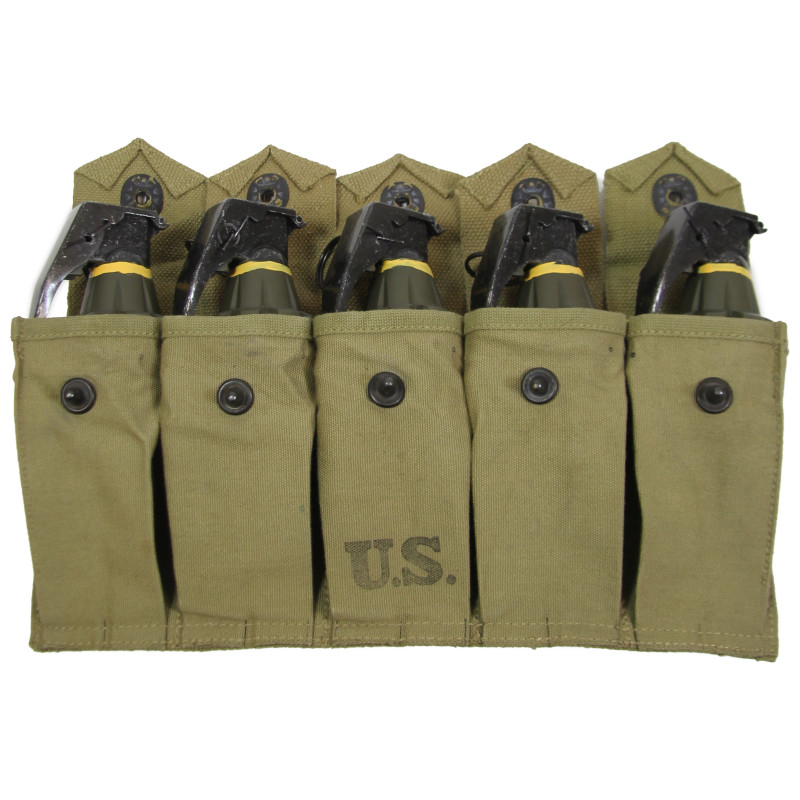 Pouch, Grenade, 5-Cell, US Army, J.Q.M.D. 1944