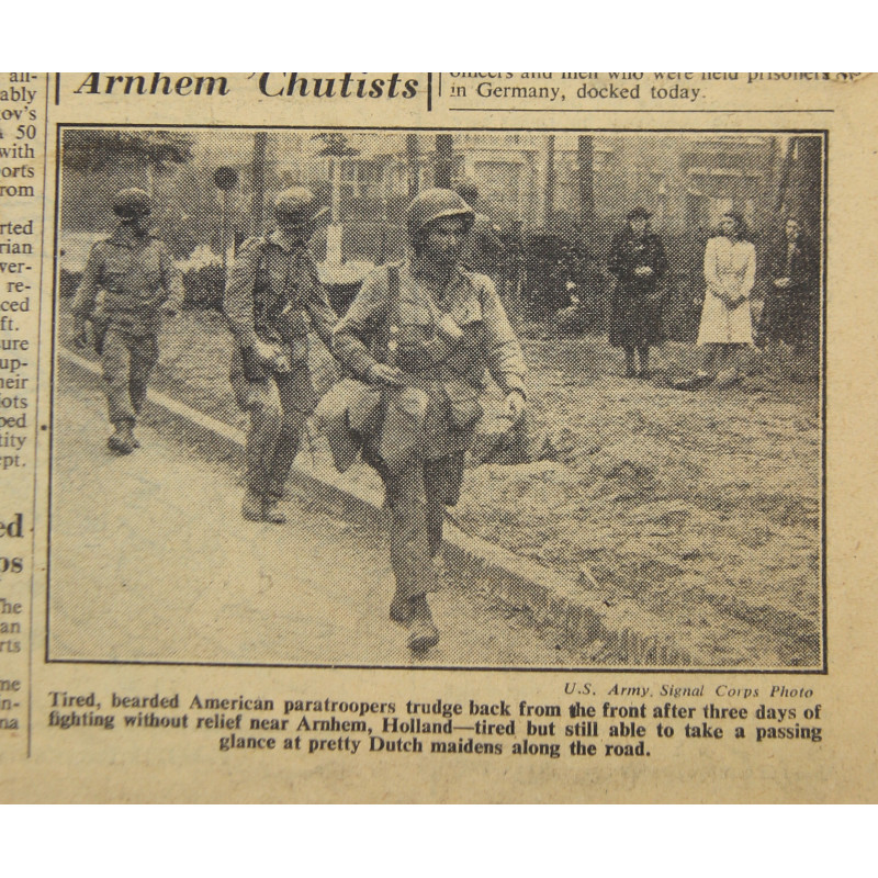 Newspaper, The Stars and Stripes, September 24, 1944, 'British Open New Drive From Corridor'