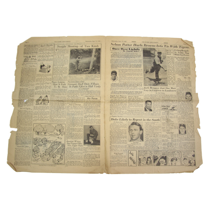Newspaper, The Stars and Stripes, September 24, 1944, 'British Open New Drive From Corridor'