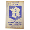 Partition, Marche de la 2e DB, avec insigne, 13e Bataillon médical et plan du métro parisien, 1944-1945