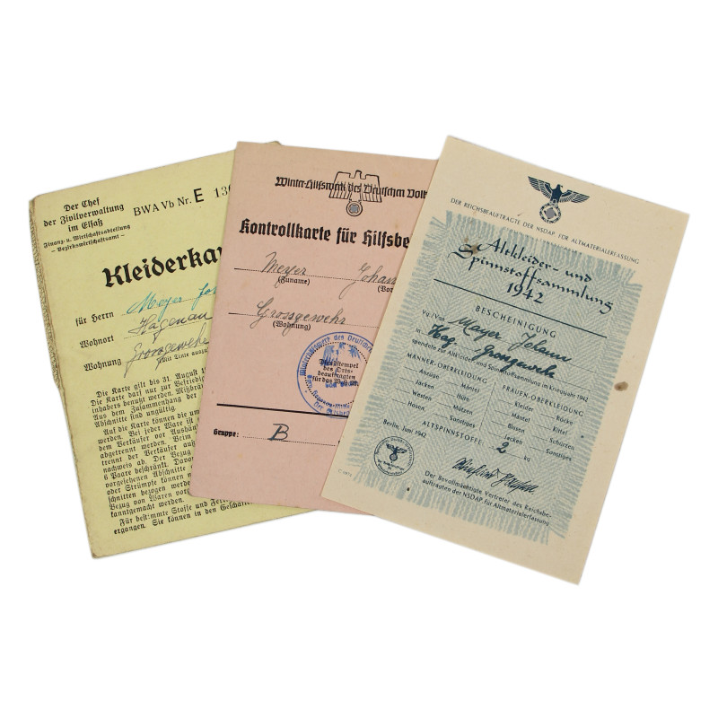 Documents personnels, Johann Meyer, Haguenau, 1941-1942
