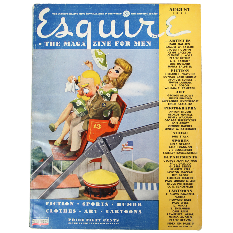 Magazine, Esquire, août 1944, avec pin up