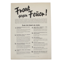 Leaflet, German, Front gegen Feür!, Safety Instructions, 1941
