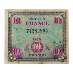 Banknote, 10 Francs, Invasion Money, 1944