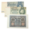 Banknotes, German, 100 Mark, 1920, 50 and 100 Reichsmark, 1933-1935