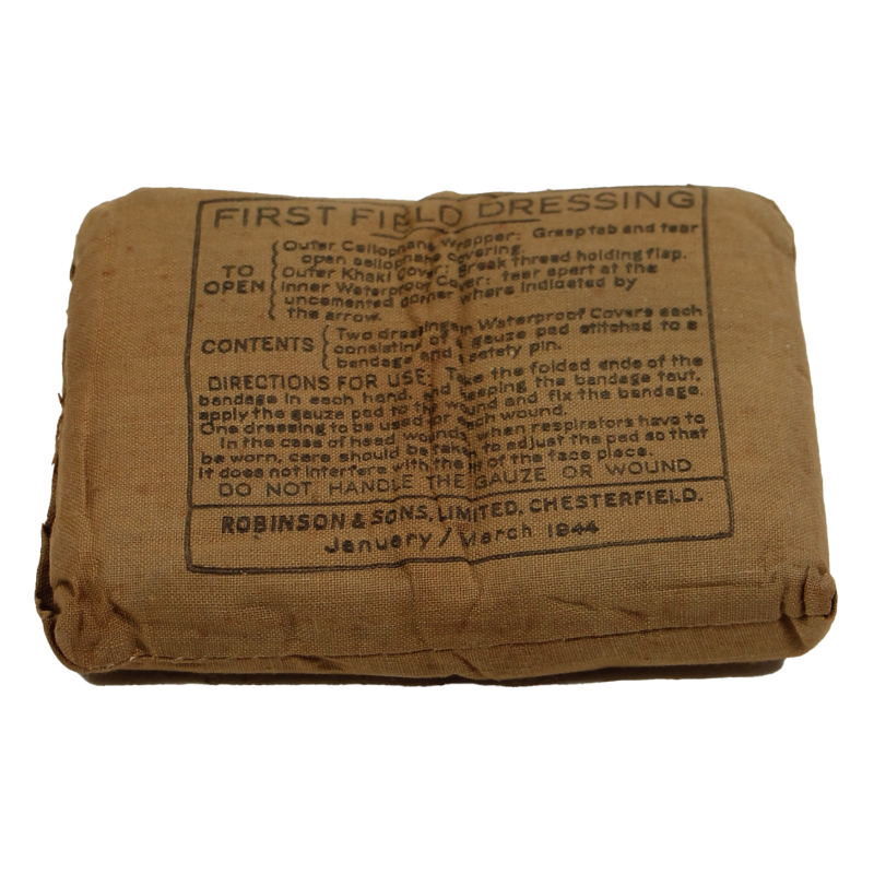 Pansement britannique, First Field Dressing, ROBINSON & SONS, LIMITED, 1944