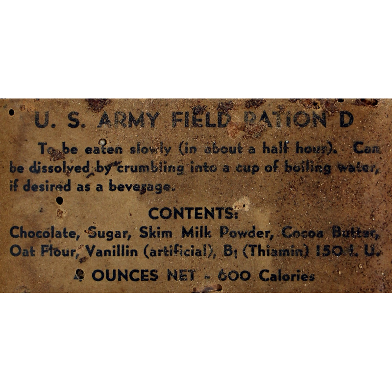 Ration D, Field, US Army, Early Production