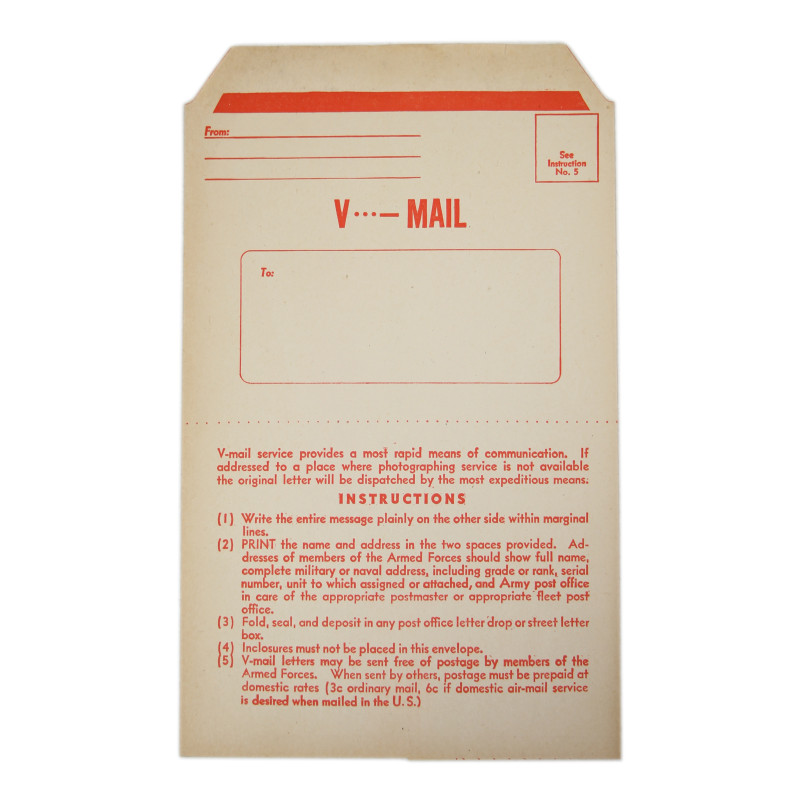 Formulaire, "V-Mail", vierge