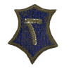 Insigne, VII Corps, US Army, Utah Beach, (1er modèle), bord vert, dos vert