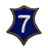 Insigne, VII Corps, US Army, Utah Beach, (1er modèle), bord vert, dos vert