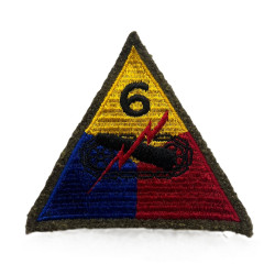 Insigne, 6th Armored Division, Normandie, Bretagne, Bastogne, laine