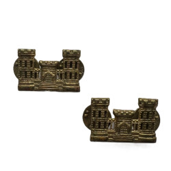 Paires d'insignes de col, U.S. Officier Engineer, à pin's