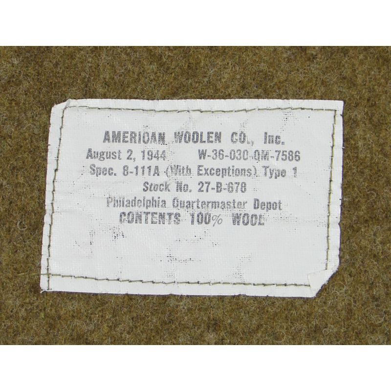 Blanket, Wool, US Army, Type I, 1944