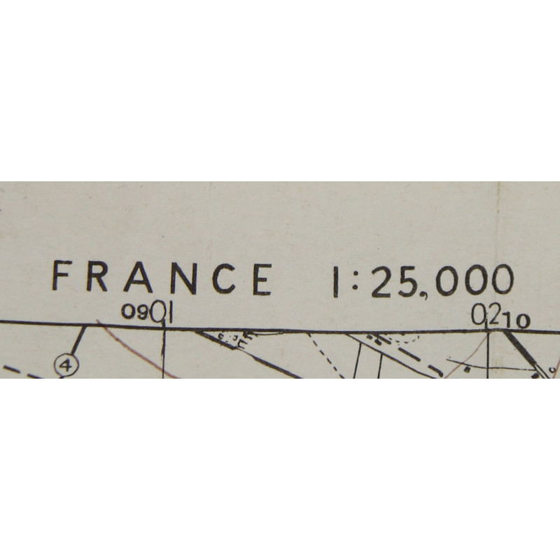 Carte britannique, CAEN, Normandie, 1944