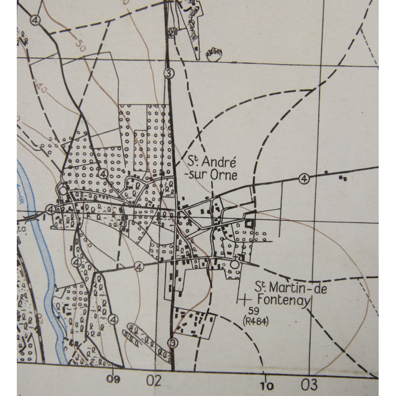 Carte britannique, CAEN, Normandie, 1944