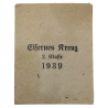 Croix de Fer allemande, 2e classe, 1939