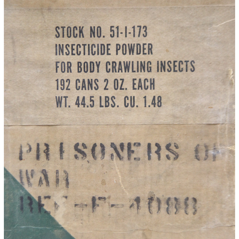 Carton, Prisoners of War, American Red Cross, insecticide