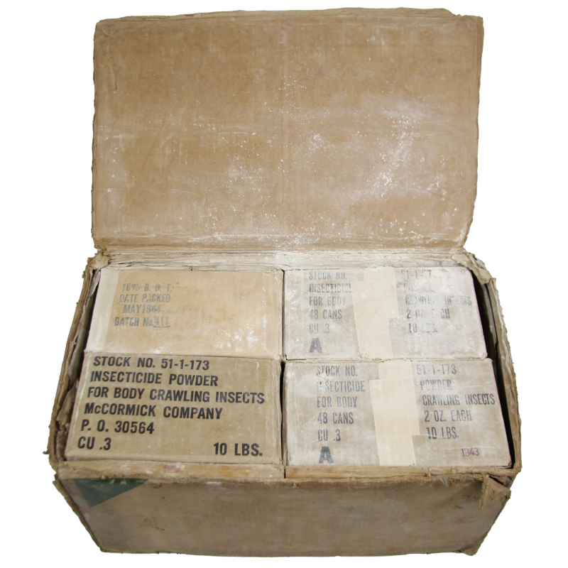 Carton, Prisoners of War, American Red Cross, insecticide