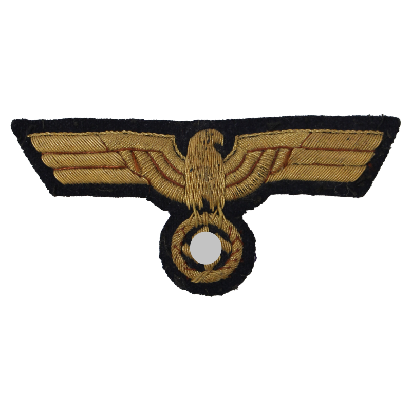 Eagle, Breast, Embroidered on wool, Kriegsmarine, Dark Blue