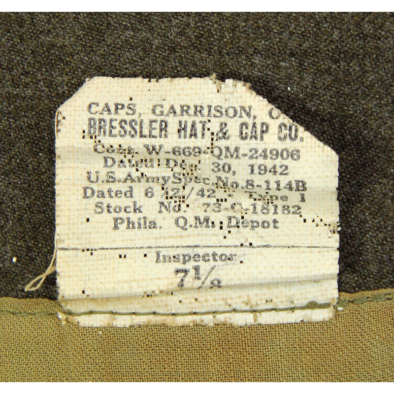 Cap, Garrison, Artillery, Size 7 ⅛, 1942