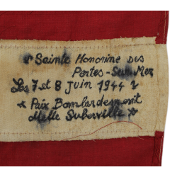 Drapeau US, confection artisanale, Sainte-Honorine-des-Pertes, Omaha Beach, 7 et 8 juin 1944