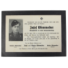 Avis de décès et carte du souvenir, Sterbebilder, Ob. Gefr. Josef Wimmeder, Panzerabteilung, Heer, 28 juin 1944, Normandie Avis de décès et carte du souvenir, Sterbebilder, Ob. Gefr. Josef Wimmeder, Panzerabteilung, Heer, 28 juin 1944, Normandie