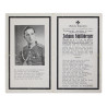 Sterbebilder, Remembrance Card, Obfw. Johann Schildberger, Ausbildungs-Bataillon 4, Heer, 1944 Sterbebilder, Remembrance Card, Obfw. Johann Schildberger, Ausbildungs-Bataillon 4, Heer, 1944