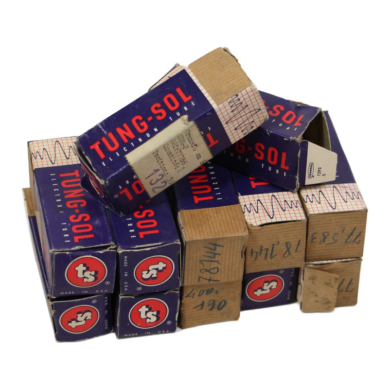 Tube électronique, TUNG-SOL, Made in U.S.A., dans sa boîte