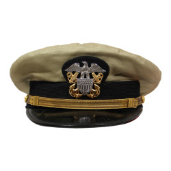 Cap, Officer, US Navy, Chino, Size 7 ¼
