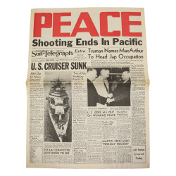Newspaper, Pittsburgh Sun-Telegraph, August 15, 1945, 'Peace -- Shooting Ends In Pacific'