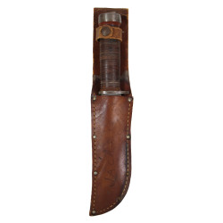 Couteau de combat, Cattaraugus 225Q, avec fourreau en cuir, nominatif