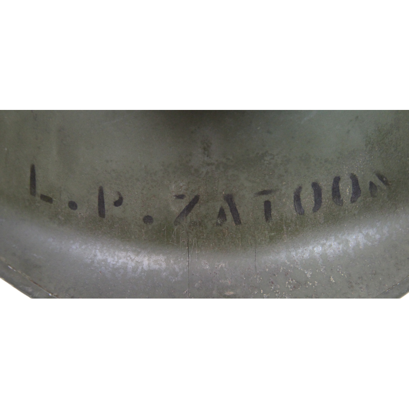 Casque M1, pattes fixes, liner HAWLEY, F1c Leo Zatoon, 21st Naval Construction Bn., Seabees, PTO