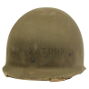 Casque M1, pattes fixes, liner HAWLEY, F1c Leo Zatoon, 21st Naval Construction Bn., Seabees, PTO Casque M1, pattes fixes, liner HAWLEY, F1c Leo Zatoon, 21st Naval Construction Bn., Seabees, PTO