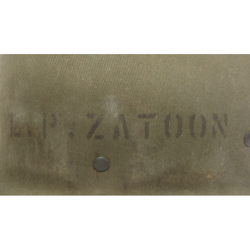 Casque M1, pattes fixes, liner HAWLEY, F1c Leo Zatoon, 21st Naval Construction Bn., Seabees, PTO