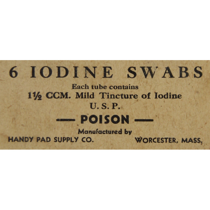 Boîte de tampons de teinture d'iode, HANDY PAD SUPPLY CO. May 1942, pleine
