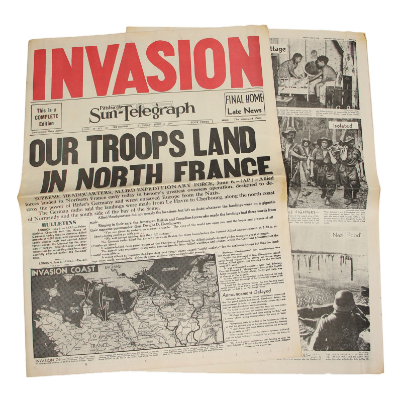 Journal, Pittsburgh Sun-Telegraph, 6 juin 1944, "Invasion"