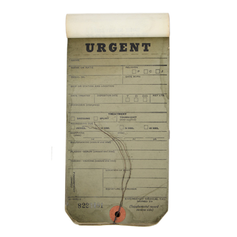Booklet, Tag, Medical, Emergency, US Navy, 1944