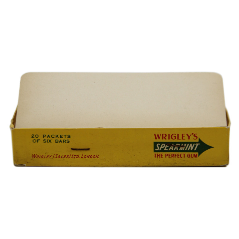 Paquets de chewing-gum, WRIGLEY'S, Spearmint, Made in Great Britain, avec présentoir