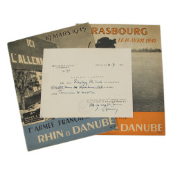 Newspaper, Illustrated, 1ère Armée française - Rhin et Danube, Nos. 1 & 2, March-April 1945, with Laissez-Passer