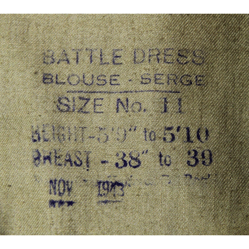 Battledress canadien, Pattern 1939, RCAMC, 8th Infantry Division, taille 11, 1943