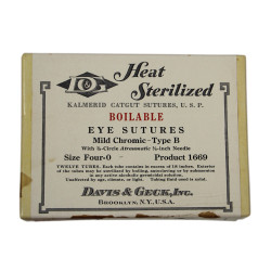 Box, Twelve-Tube, Eye Sutures, Size Four-0, Item No. 1669, DAVIS & GECK, INC., Empty