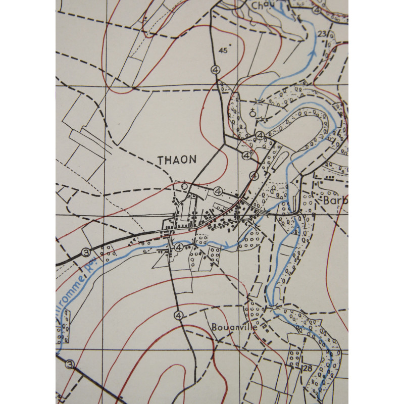 Carte britannique, THAON, Putot-en-Bessin, Bretteville-l'Orgueilleuse, Normandie, 1943