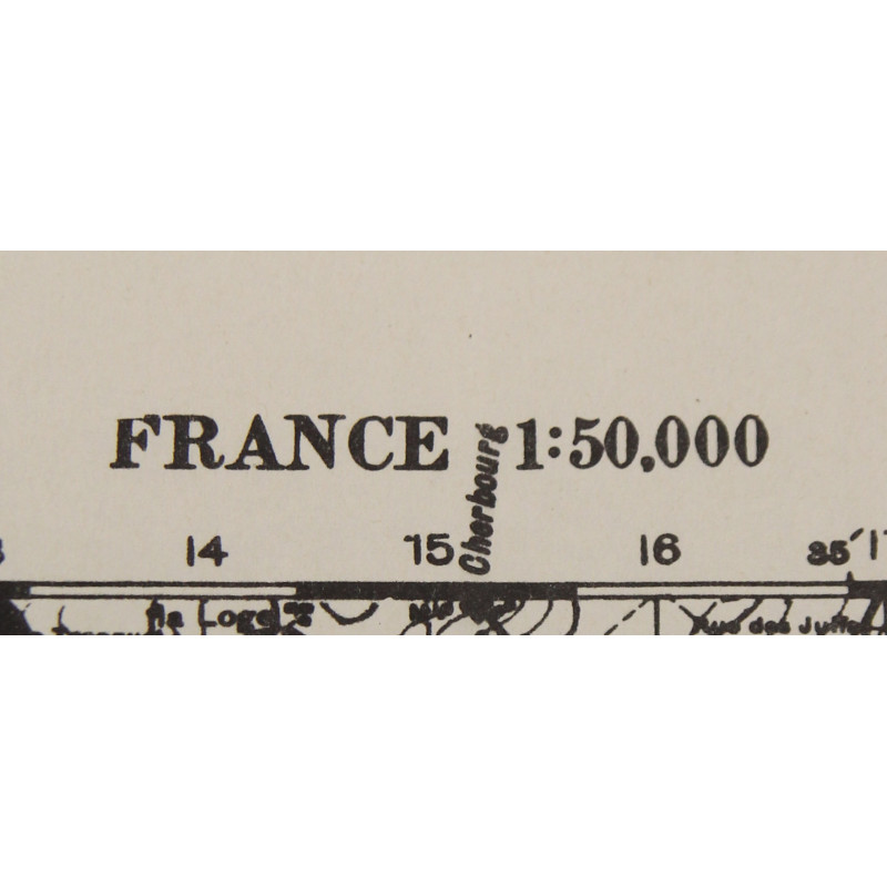 Carte britannique, VALOGNES, Azeville, Ravenoville, Saint-Marcouf, 1942