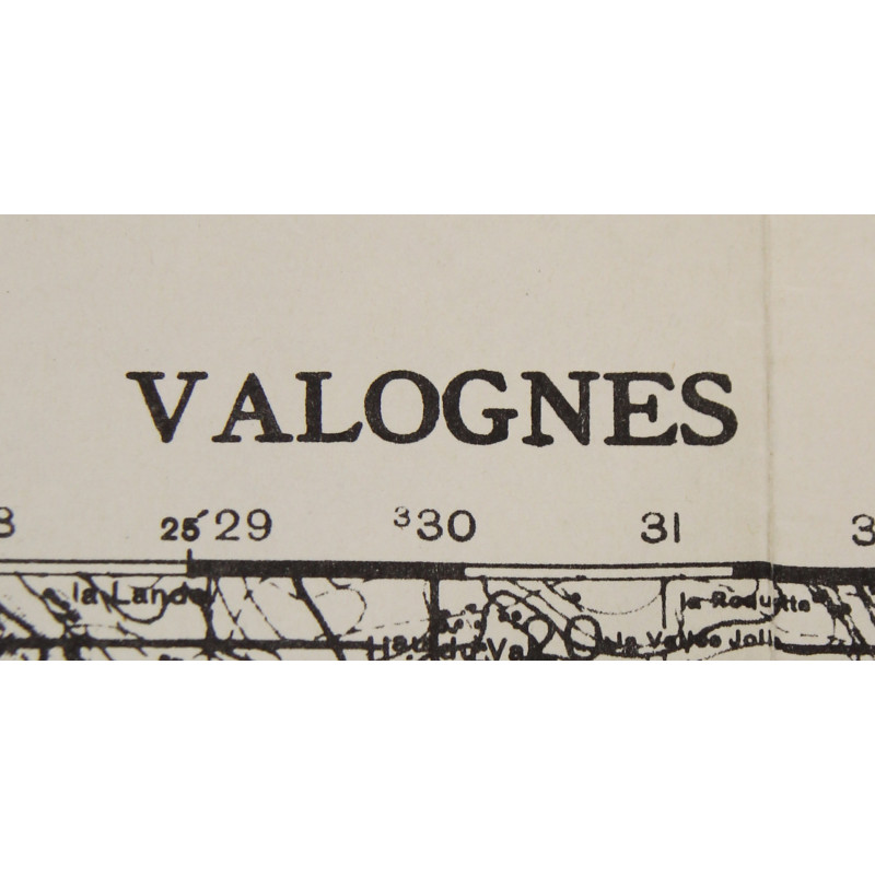 Map, British, VALOGNES, Azeville, Ravenoville, Saint-Marcouf, 1942