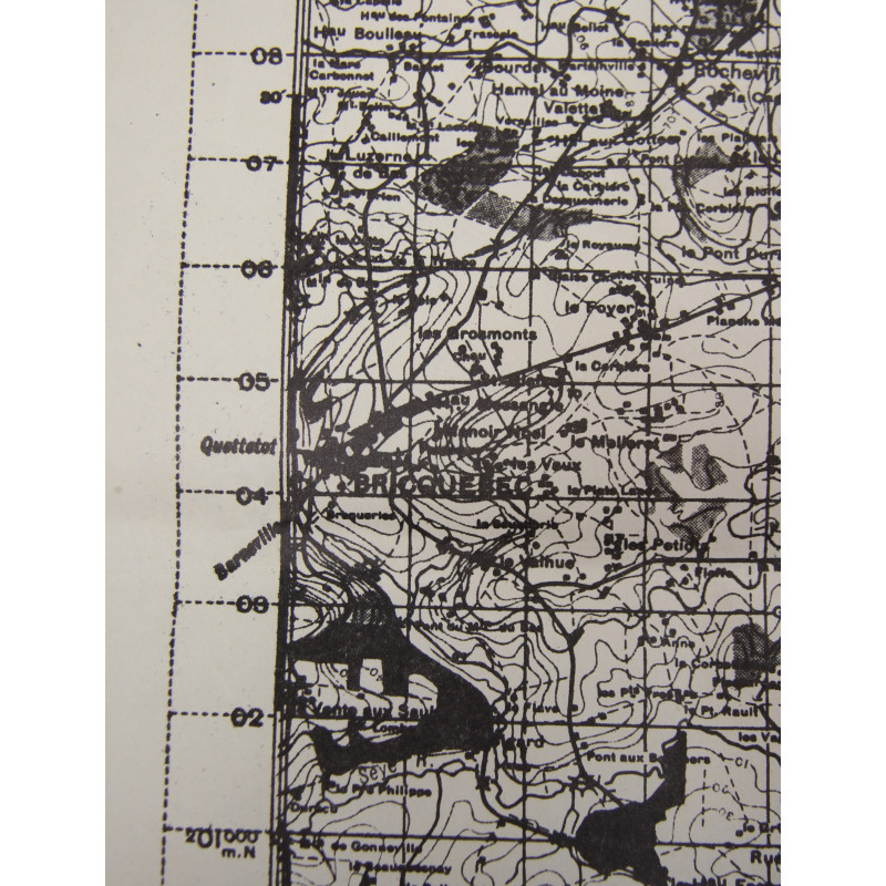 Map, British, VALOGNES, Azeville, Ravenoville, Saint-Marcouf, 1942