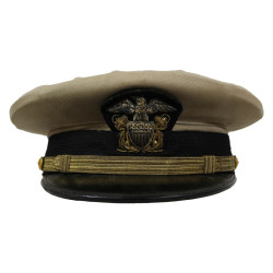 Casquette officier, US Navy, beige, RATNER, taille 59, nominative