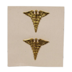 Insignias, Collar, Officer's, Medical Department, on Card, Mint
