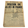 Pages, Front and Rear, Newspaper, The Chicago Sun, June 6, 1944, 'Invasion On! Allies In France' Pages, Front and Rear, Newspaper, The Chicago Sun, June 6, 1944, 'Invasion On! Allies In France'